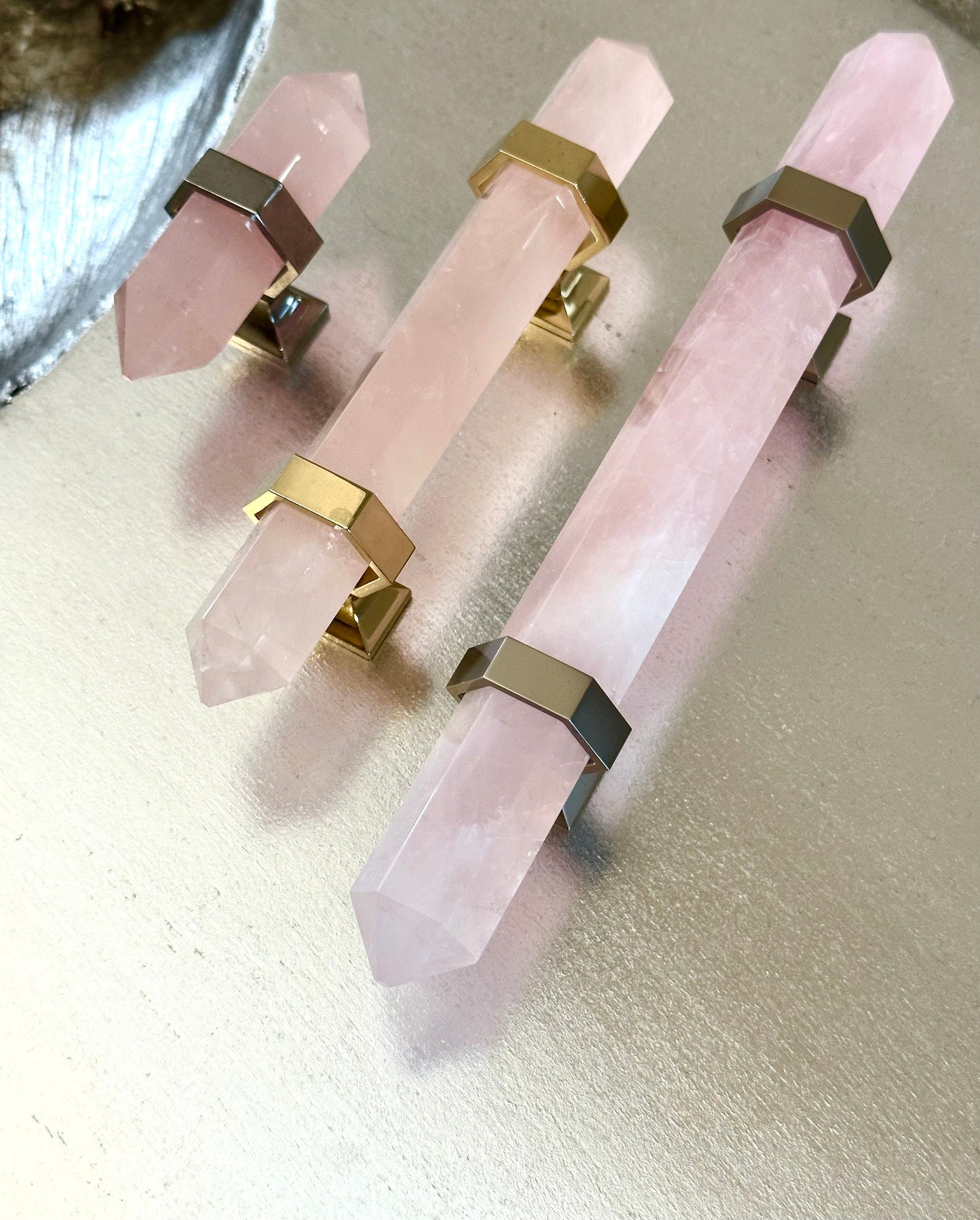 Rose Quartz Crystal Handle