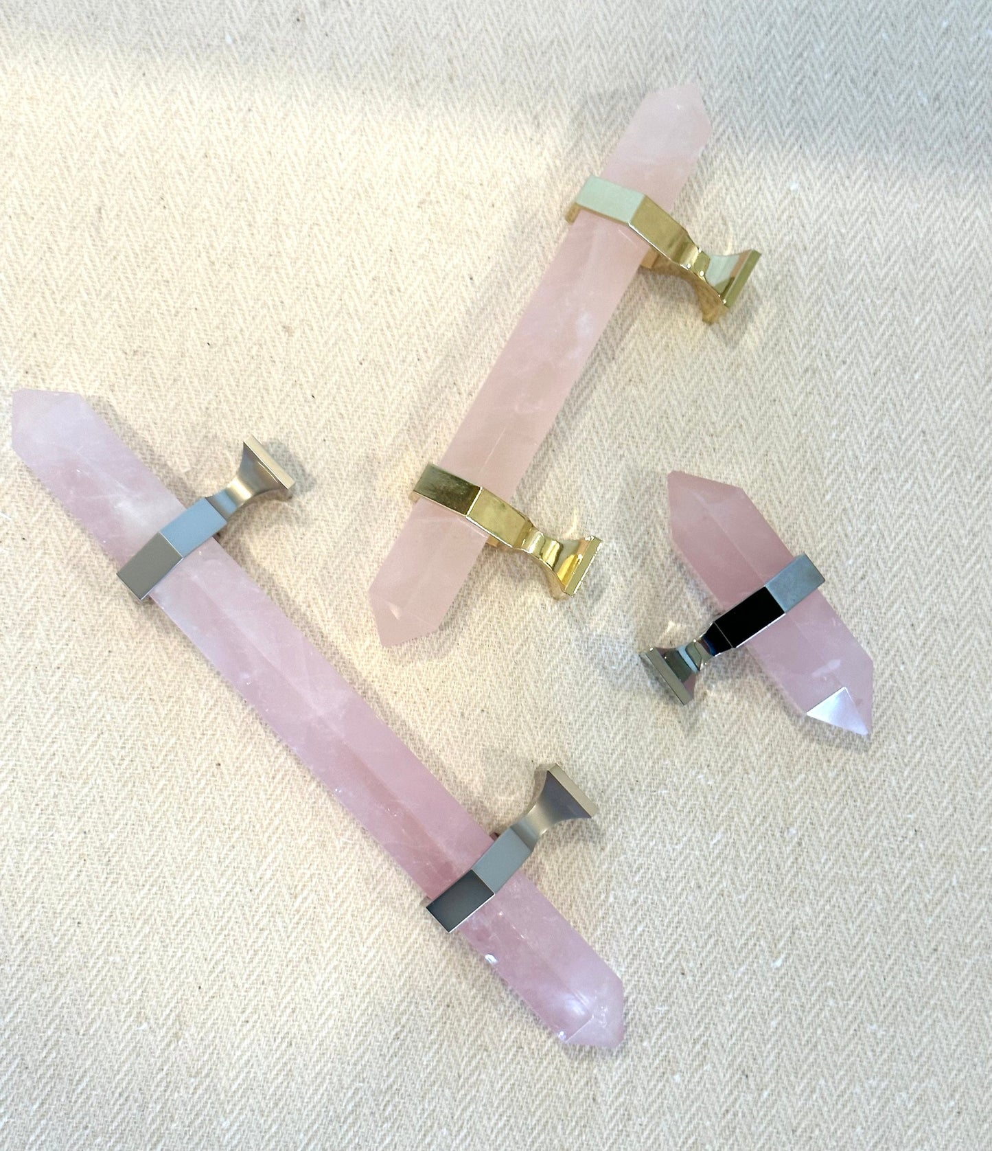 Rose Quartz Crystal Handle