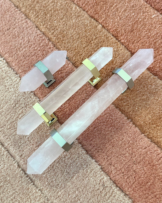 Rose Quartz Crystal Handle