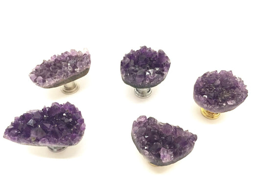 Dark Purple Amethyst Geode Knob