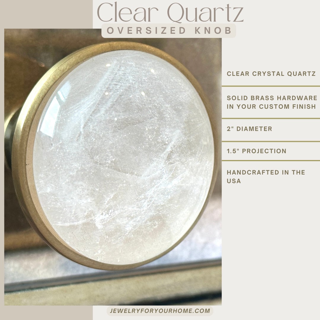 Large Clear Quartz Knob