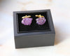 Amethyst Flower Cufflinks