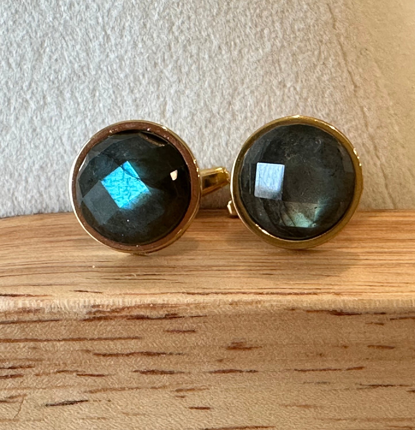 Faceted Labradorite Gemstone Cufflinks