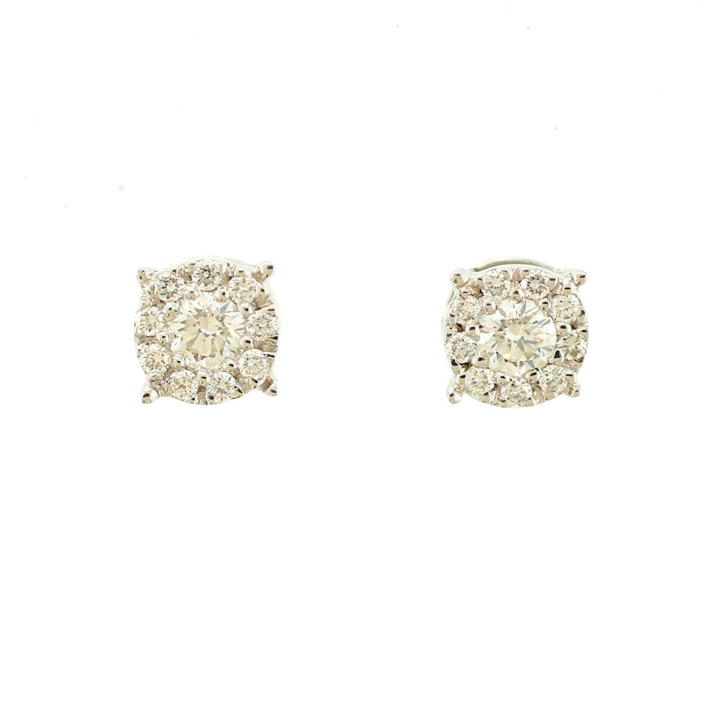 Diamond Cluster Stud Earrings
