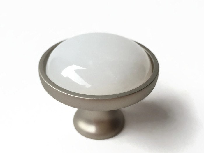 White Marble Knob
