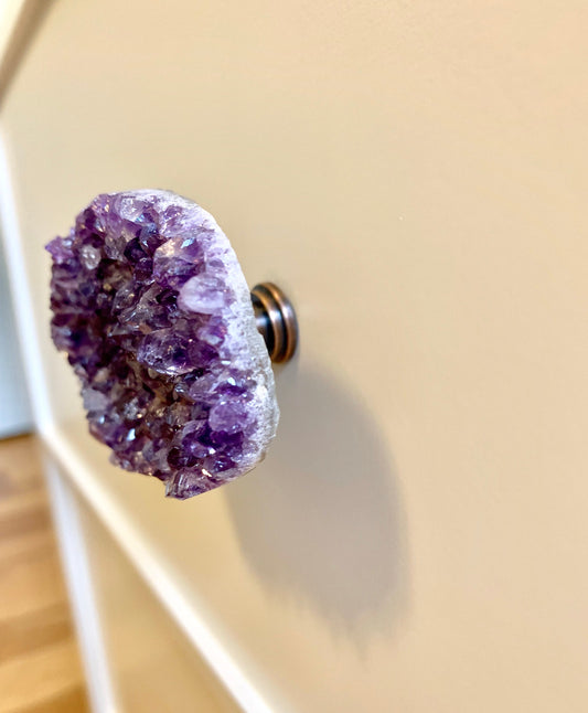 Large Amethyst Geode Knob