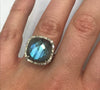 Labradorite Cushion Cut Ring