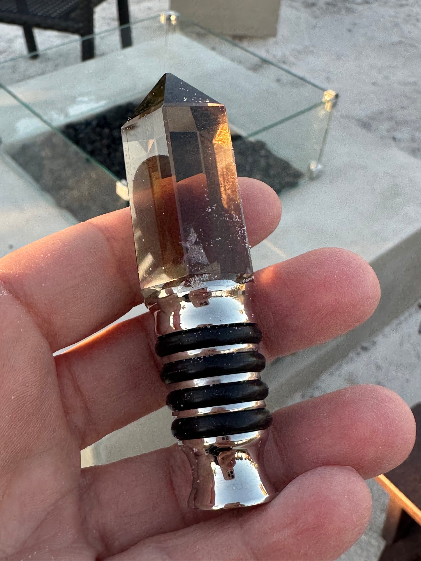 Smoky Quartz Wine Stopper