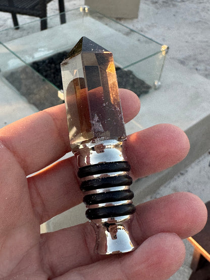 Smoky Quartz Wine Stopper