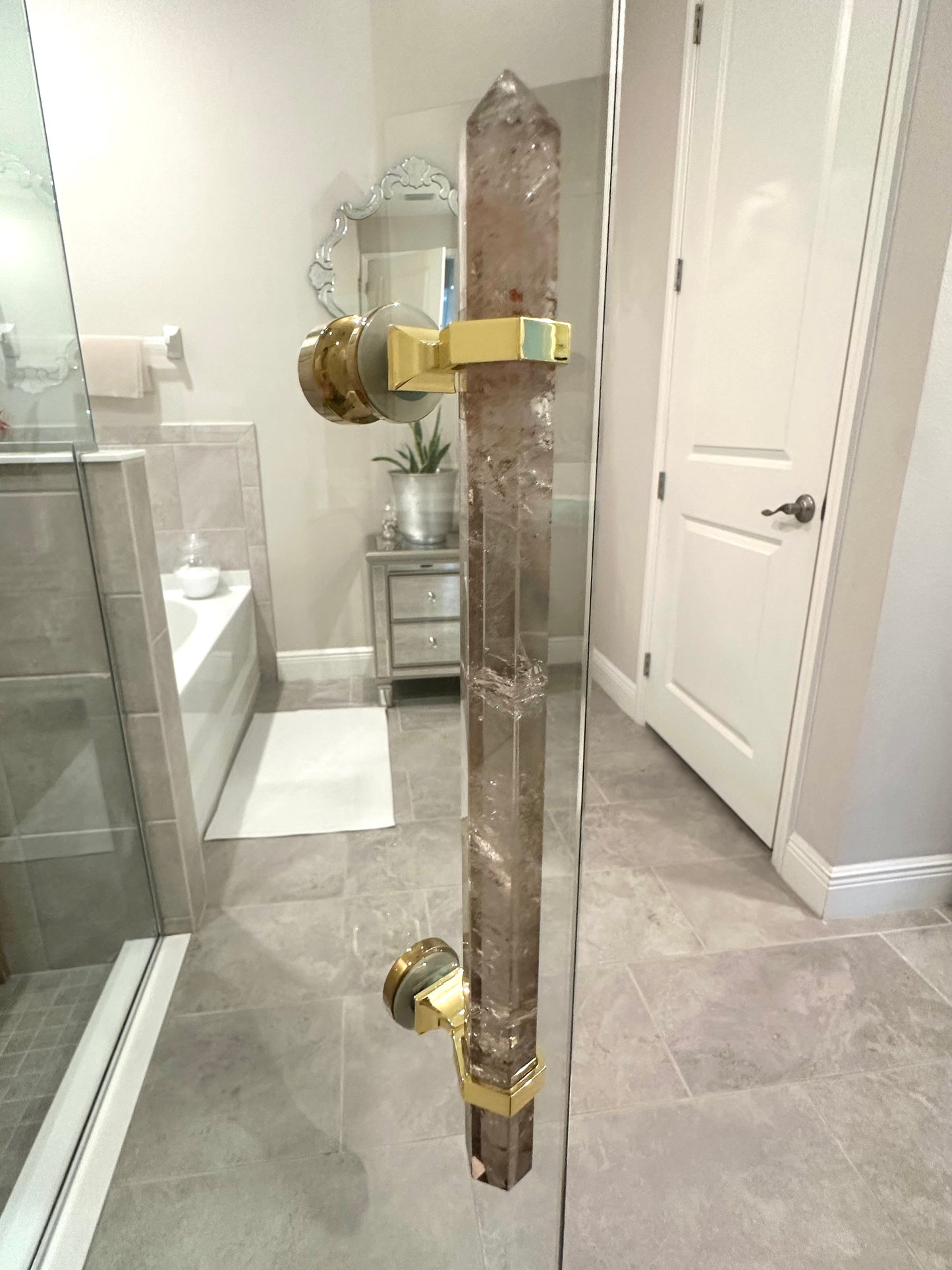 Smoky Quartz Shower Door Handle