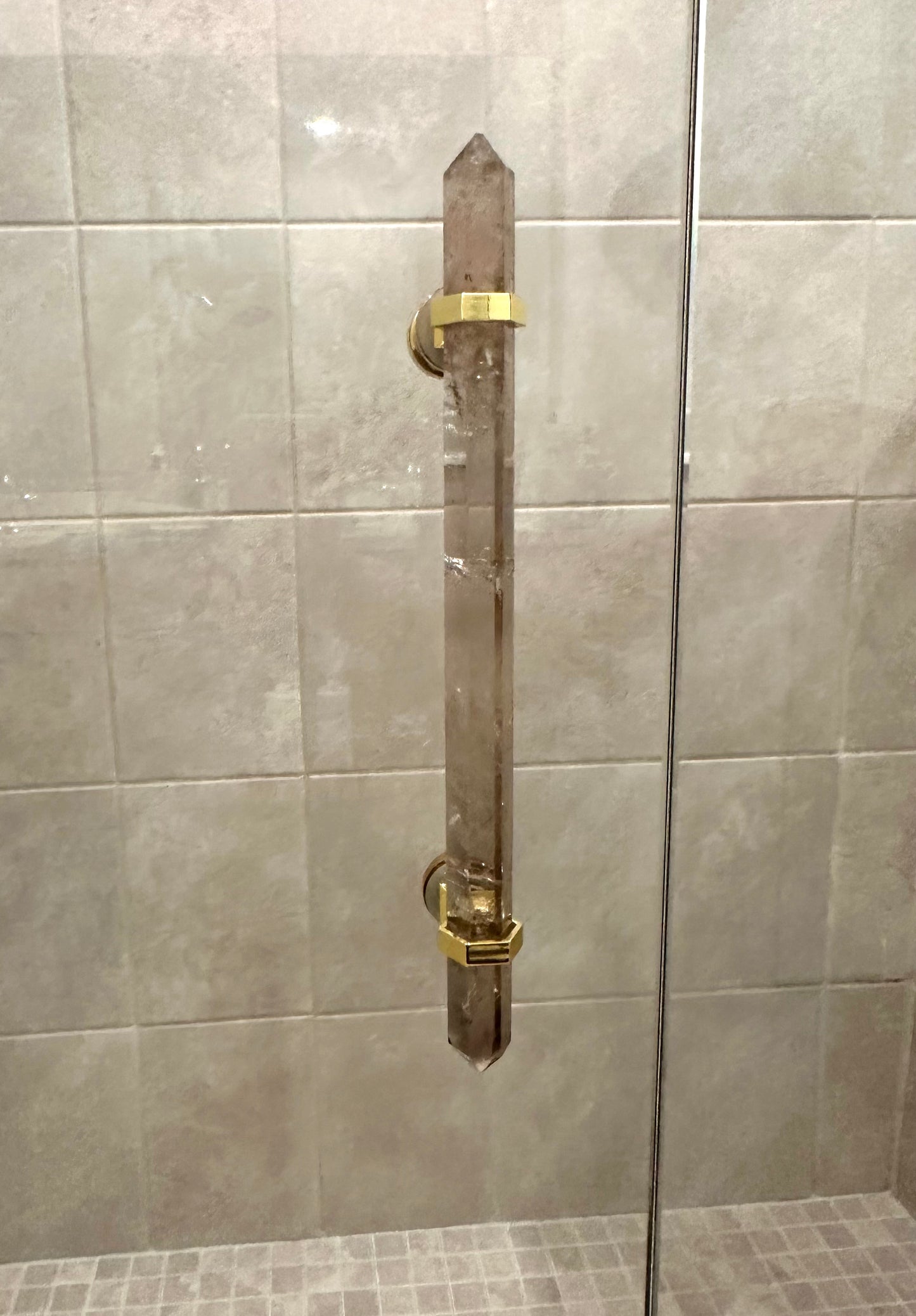 Smoky Quartz Shower Door Handle