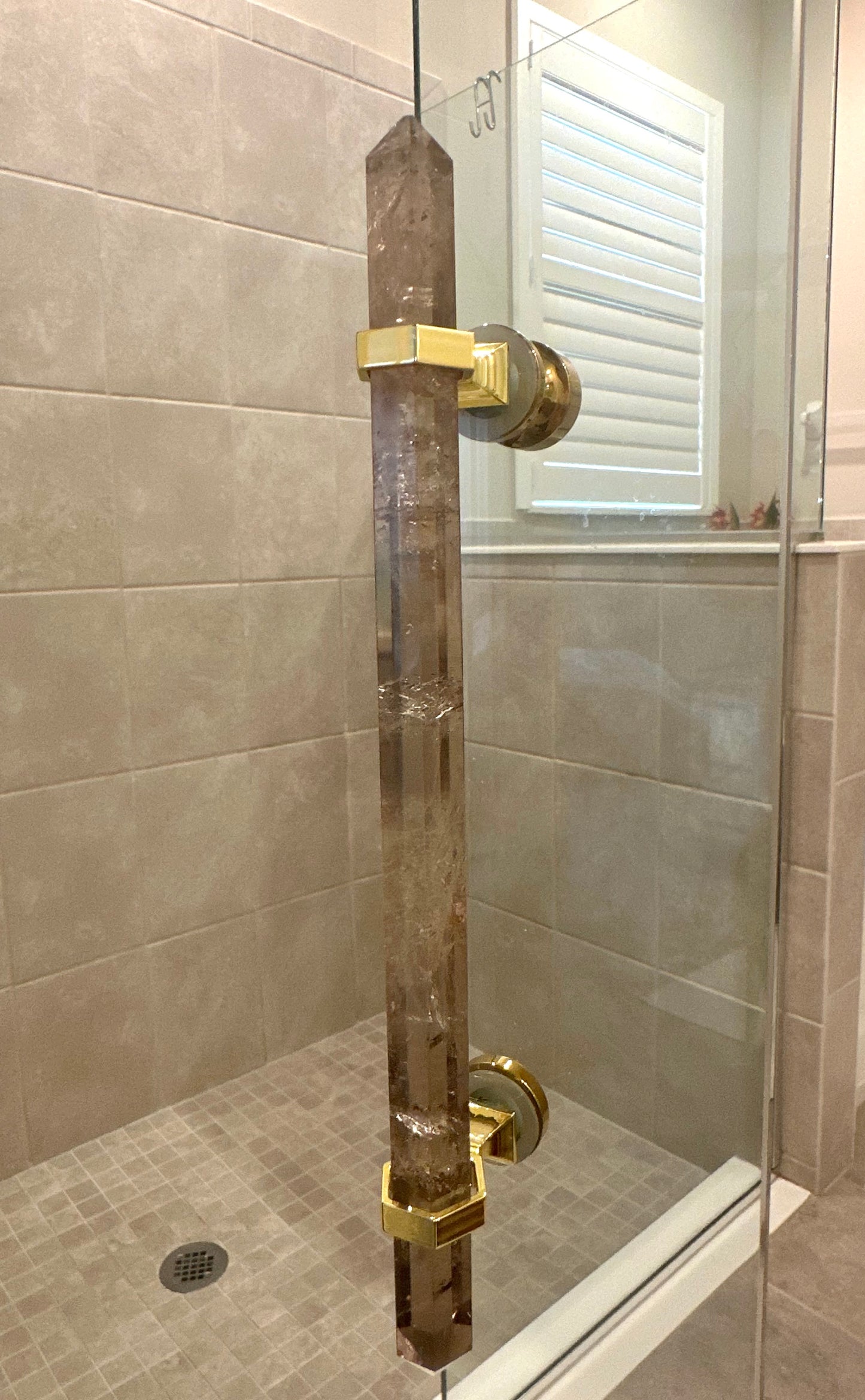 Smoky Quartz Shower Door Handle