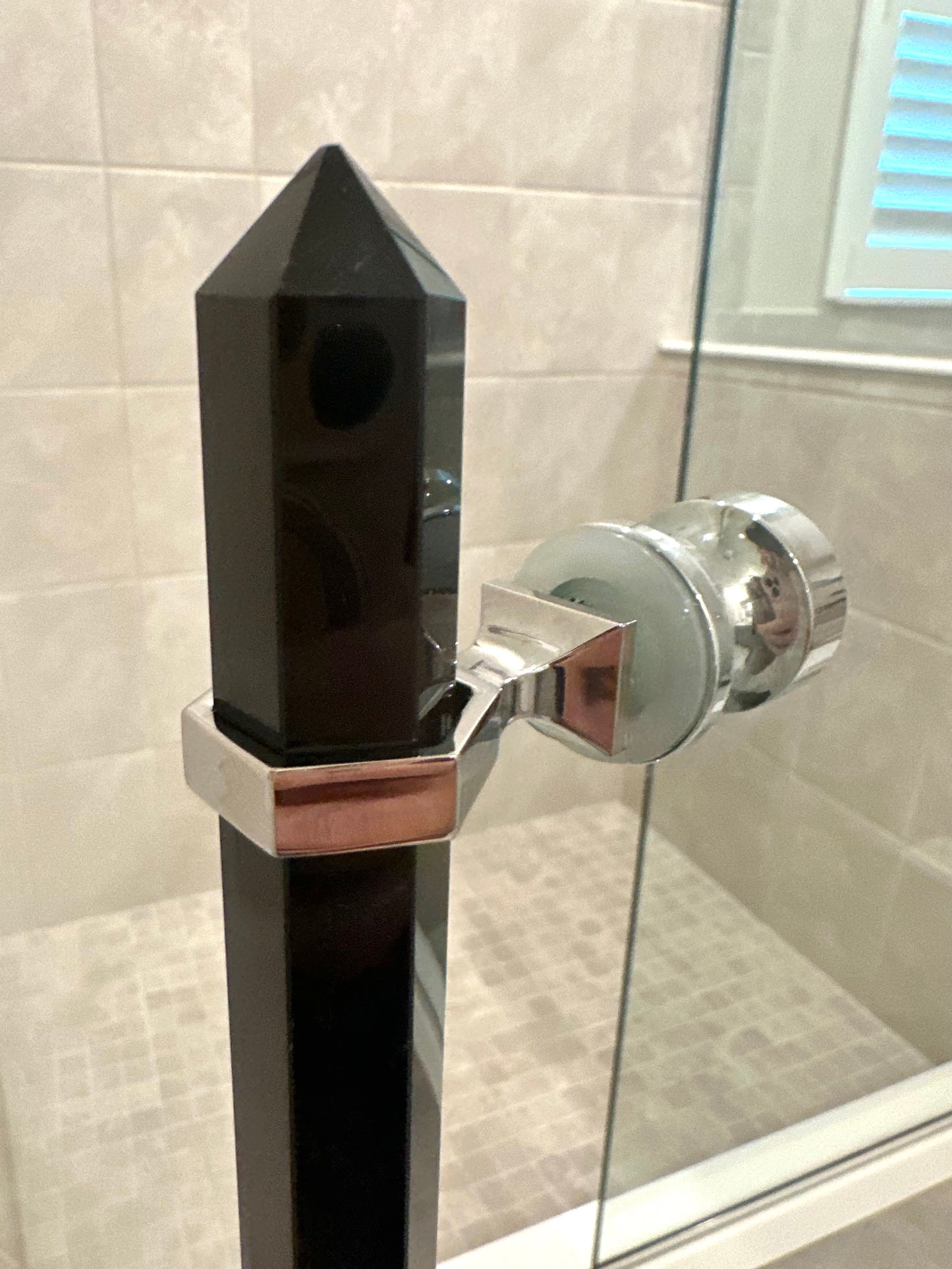 Black Obsidian Shower Door Handle