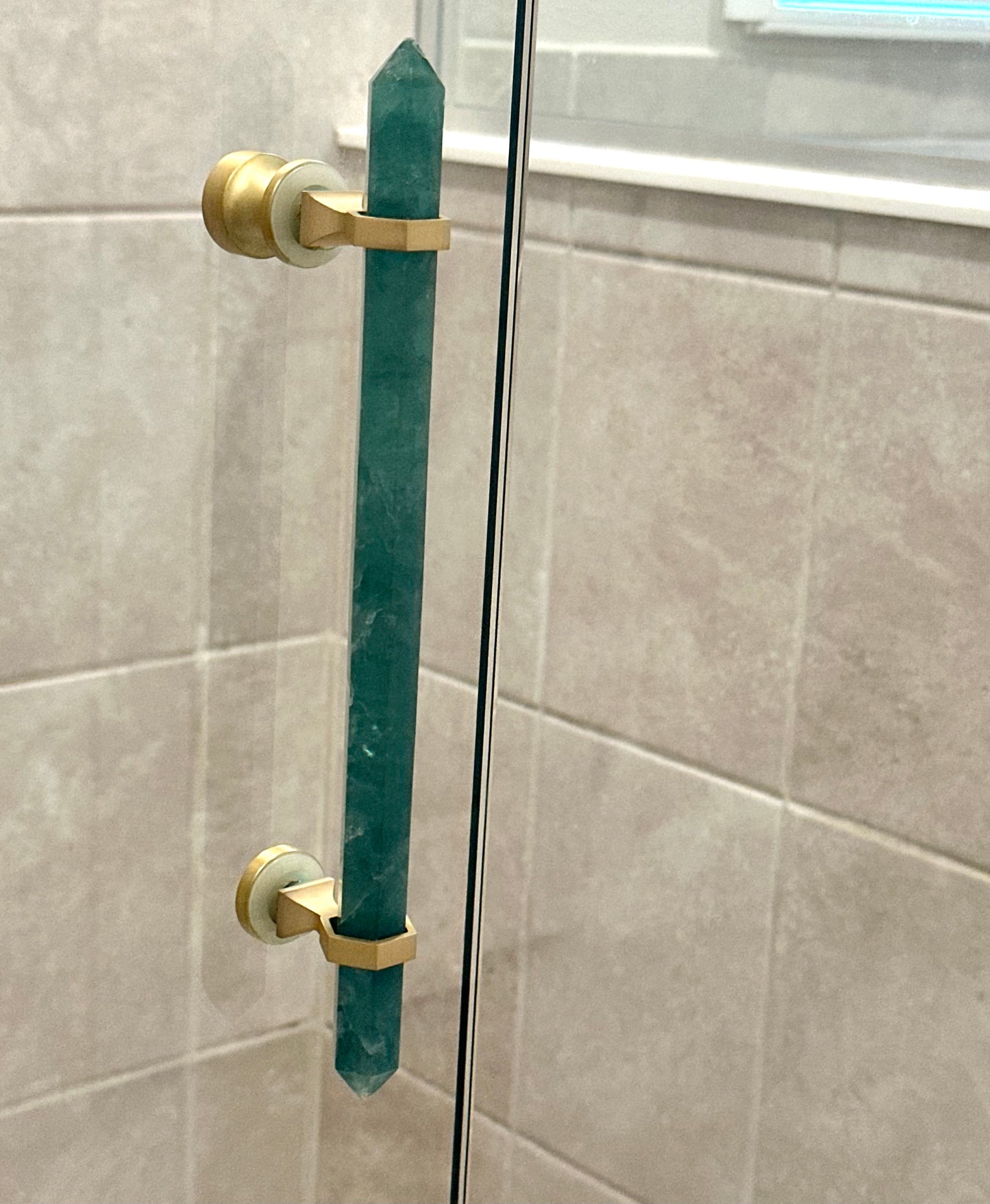 Green Fluorite Shower Handle