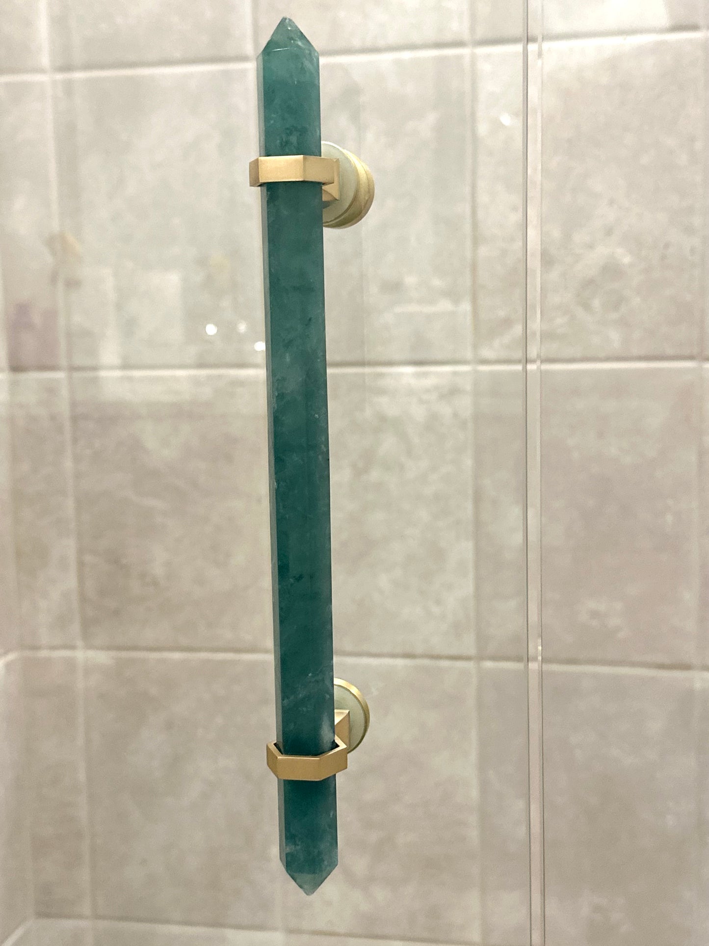 Green Fluorite Shower Handle