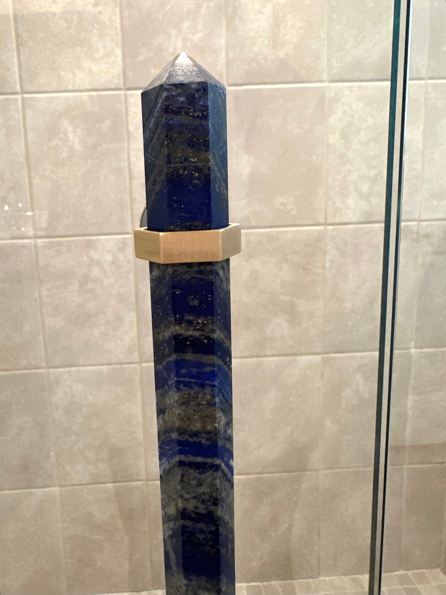 Lapis Lazuli Shower Handle