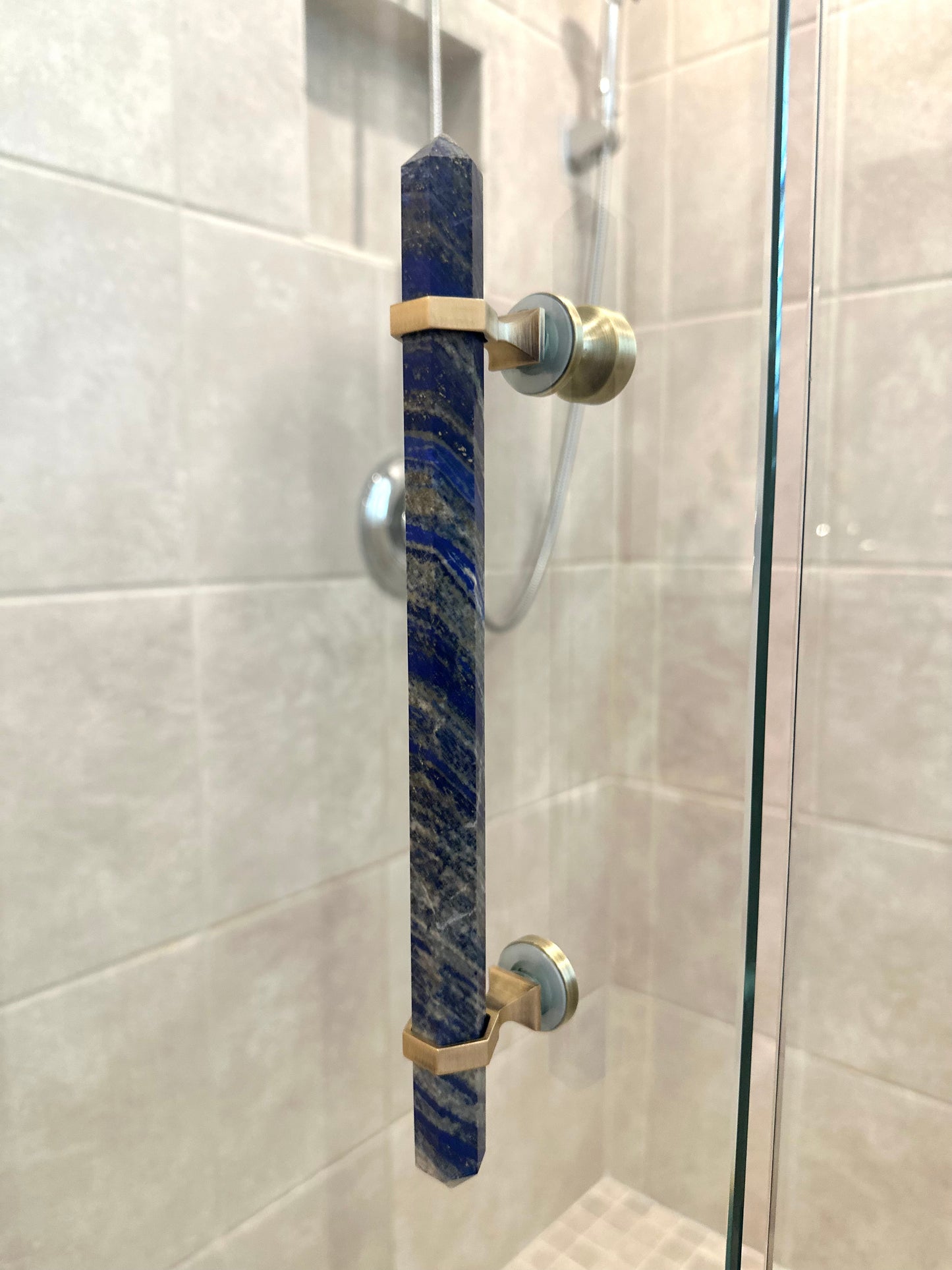 Lapis Lazuli Shower Handle