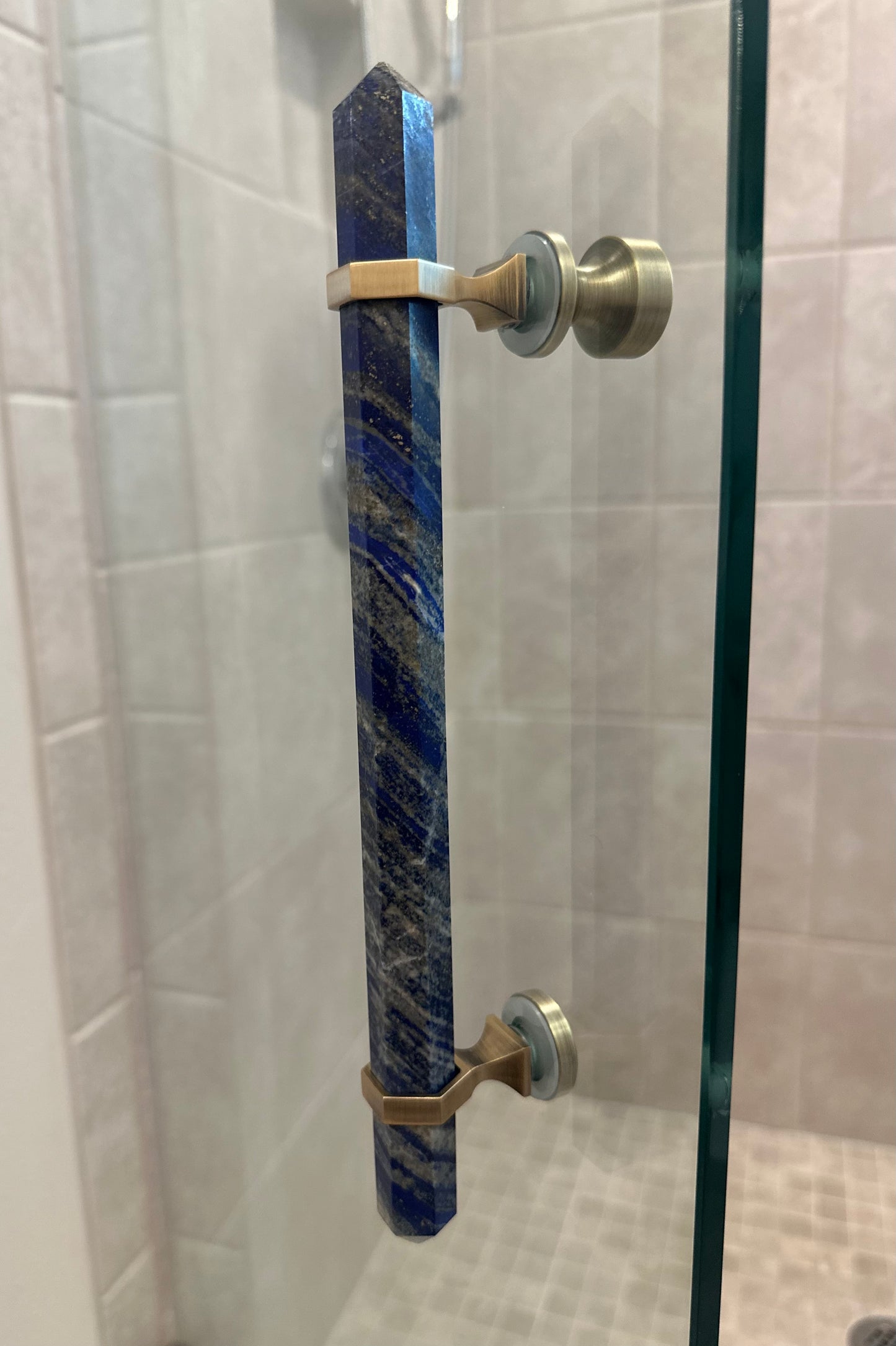 Lapis Lazuli Shower Handle