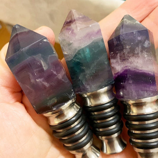 Rainbow Fluorite Wine Stopper