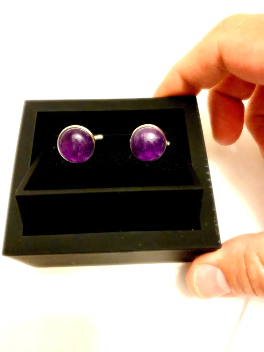 Amethyst Gemstone Cufflinks