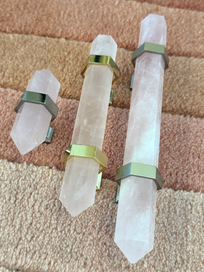 Rose Quartz Crystal Handle