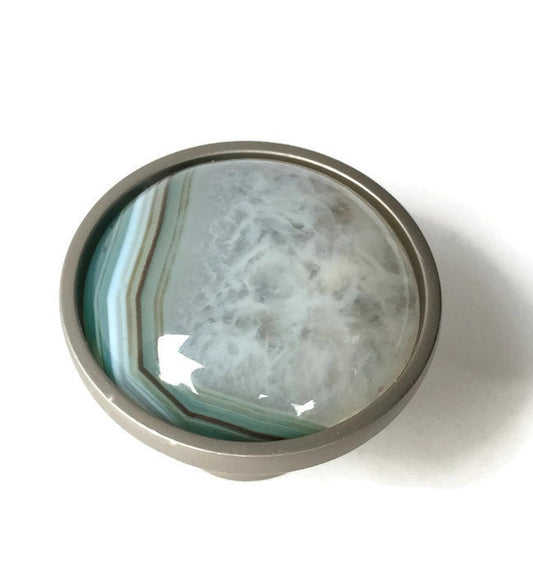 Waterslide Green Druzy Knob