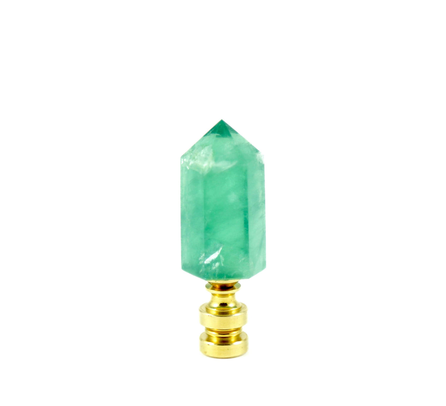Green Fluorite Crystal Point Lamp Finial