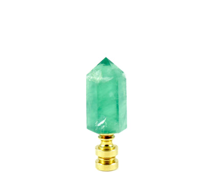 Green Fluorite Crystal Point Lamp Finial