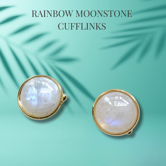 Rainbow Moonstoon Cufflinks
