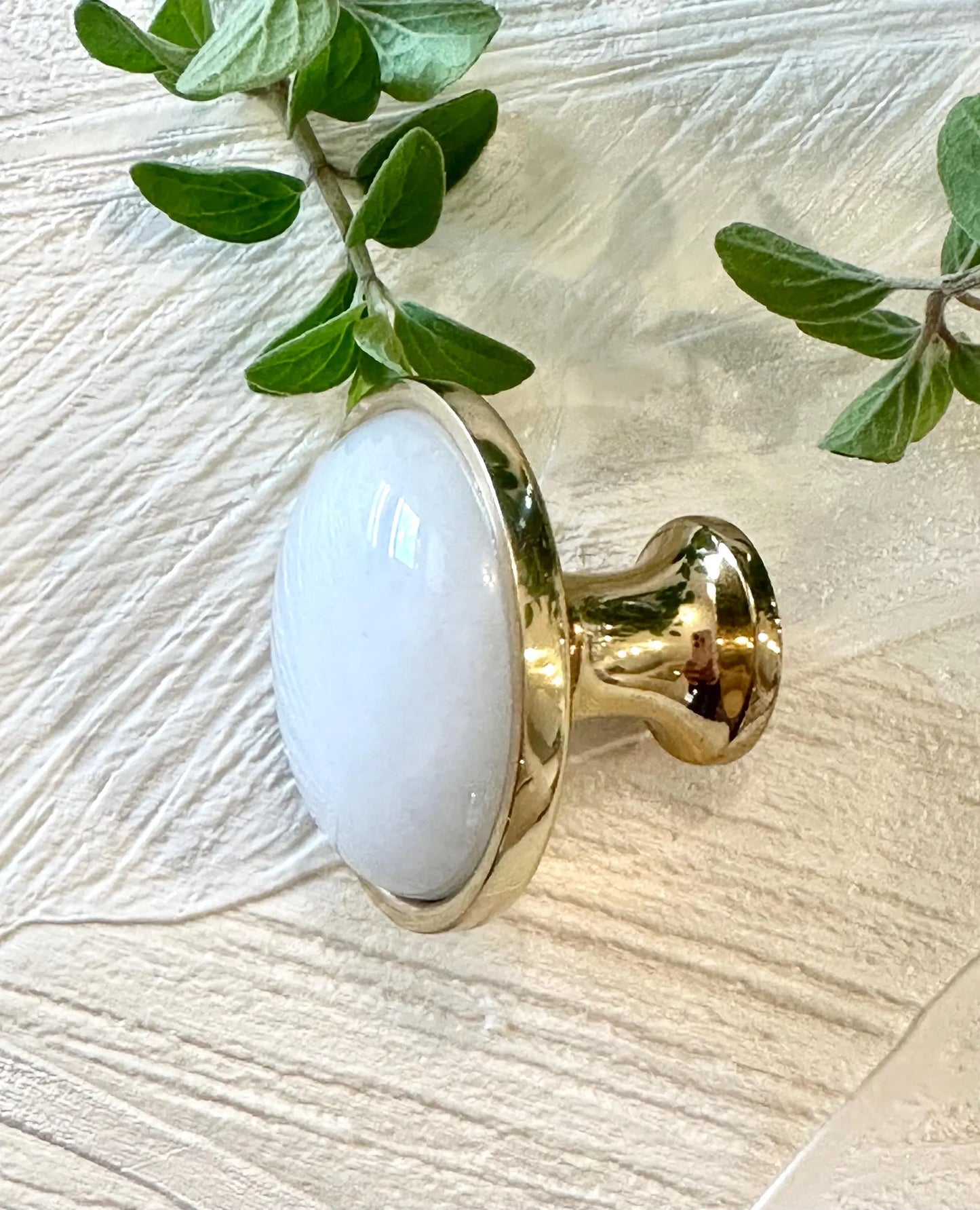 White Marble Knob