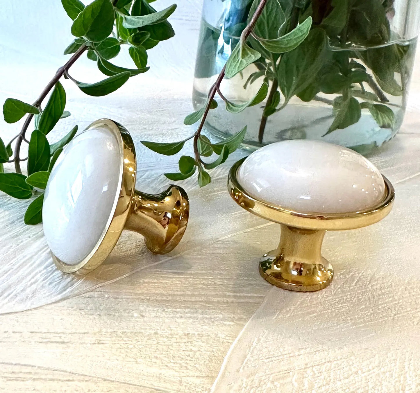 White Marble Knob
