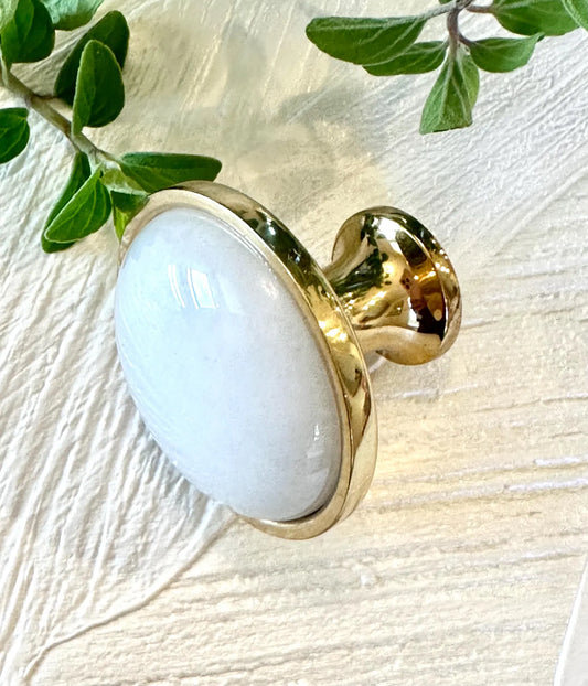 White Marble Knob