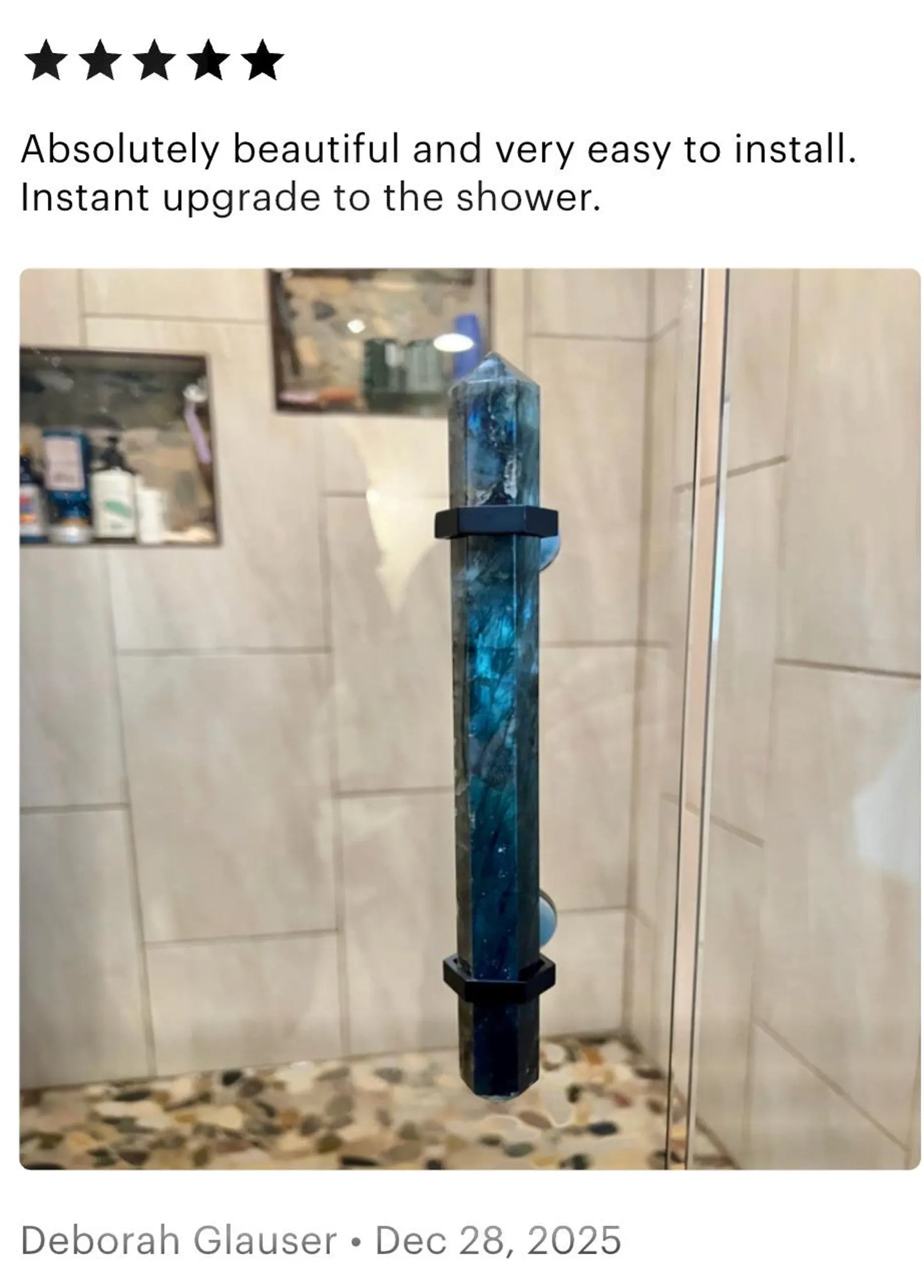Labradorite Glass Shower Door Handle