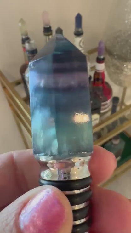 Rainbow Fluorite Wine Stopper