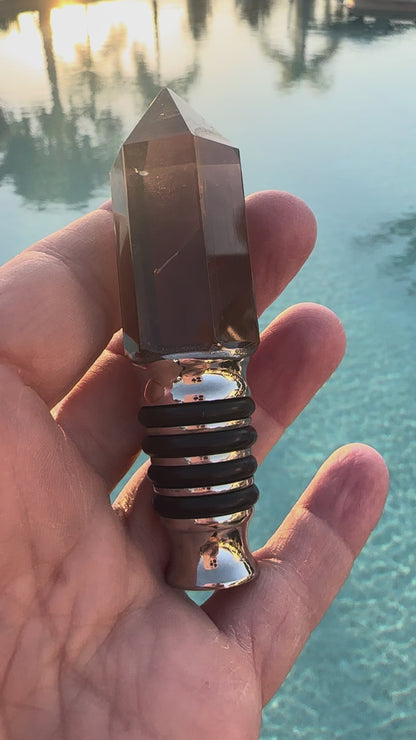 Smoky Quartz Wine Stopper
